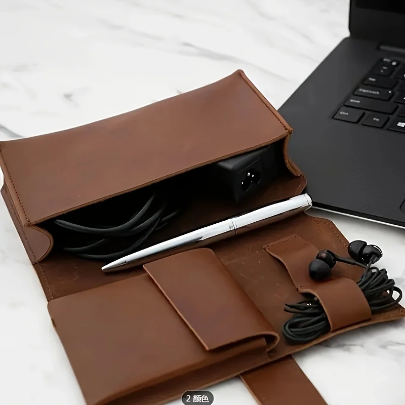 Tech Accessories Travel Case - 예스PU 가죽 다용도 수납 정리함-휴대용 기술용품/학용품
