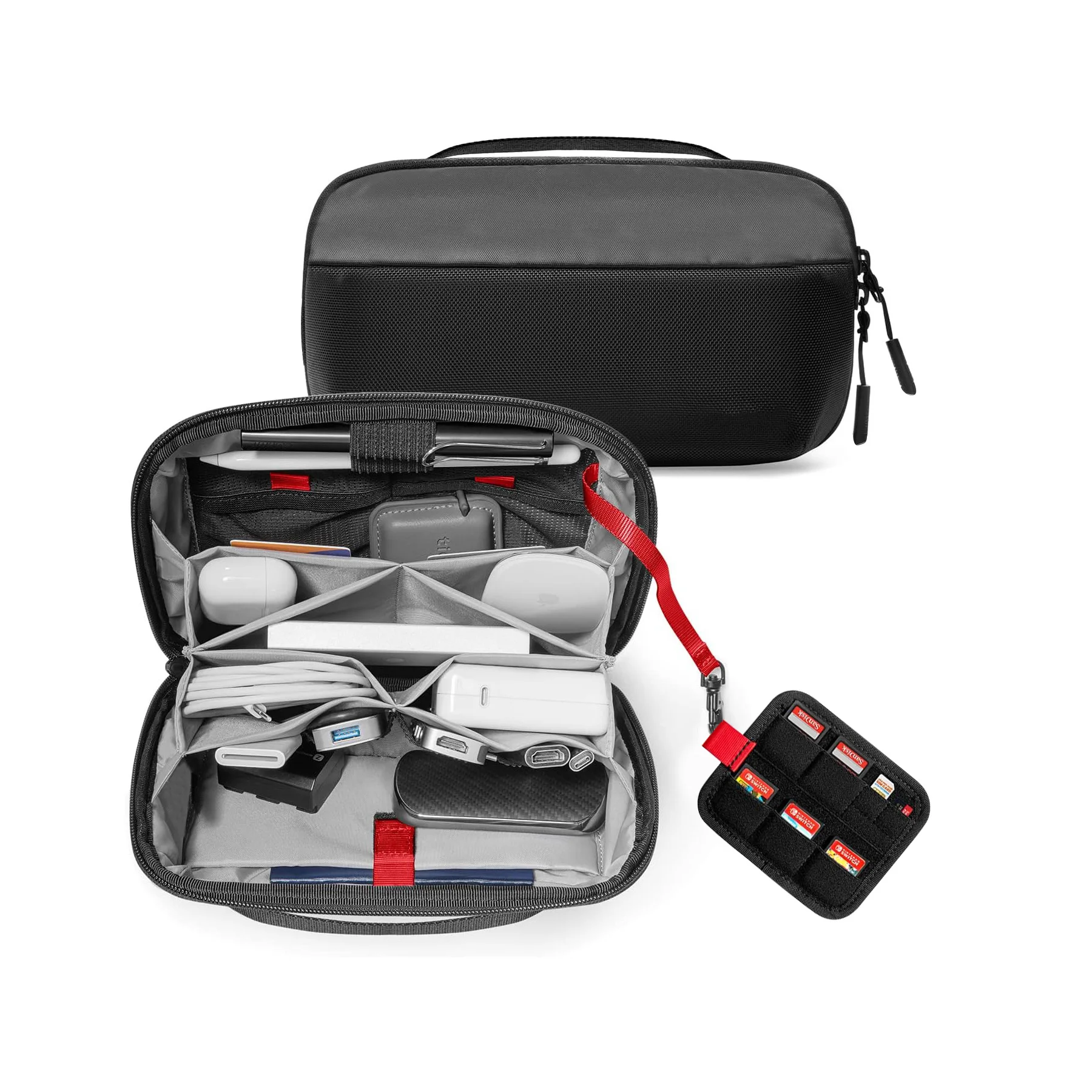 Tech Accessories Travel Case - 여행용 테크 오거나이저 파우치, 방수 다용도