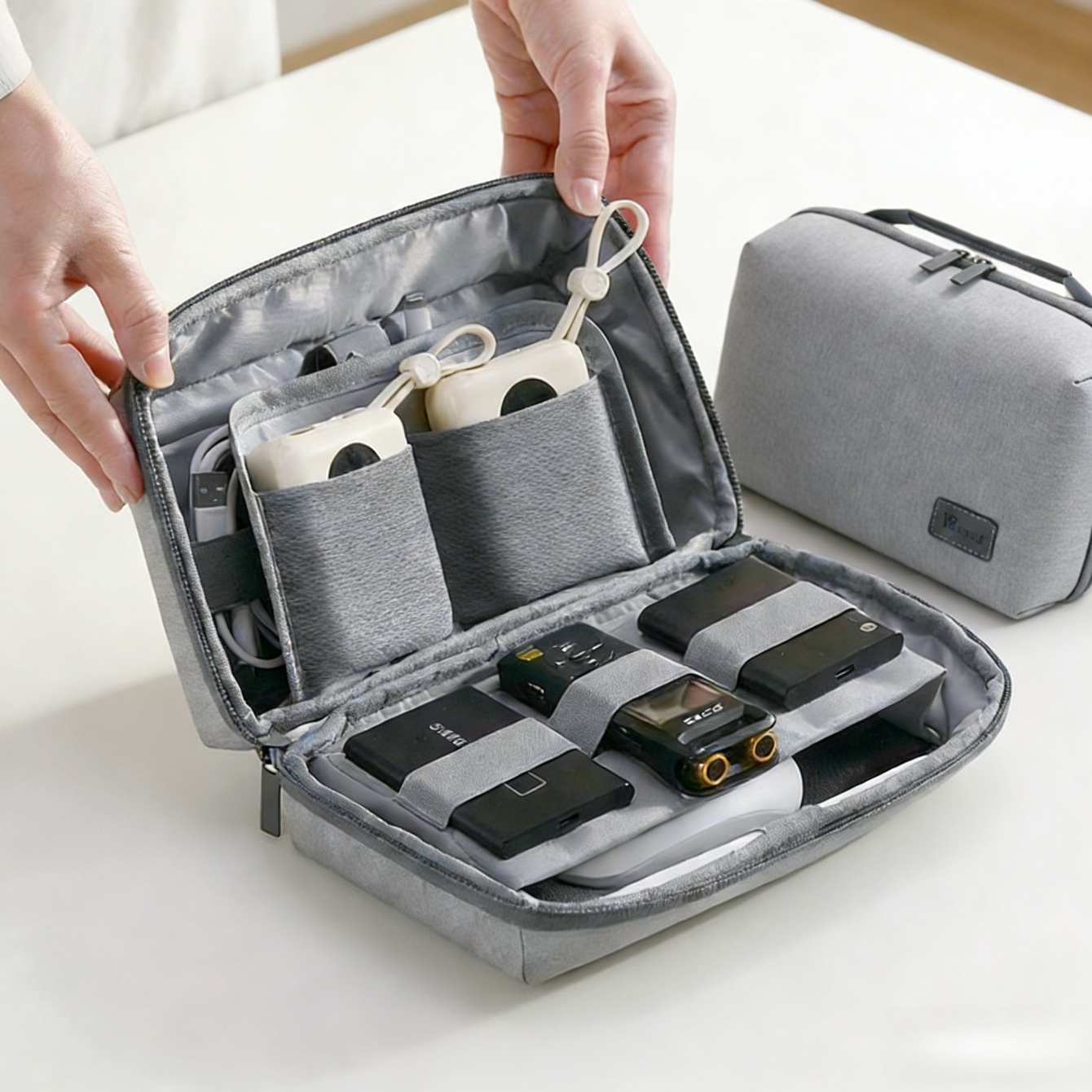 Tech Accessories Travel Case - 1개 전자기기 정리 여행 케이스, 방수