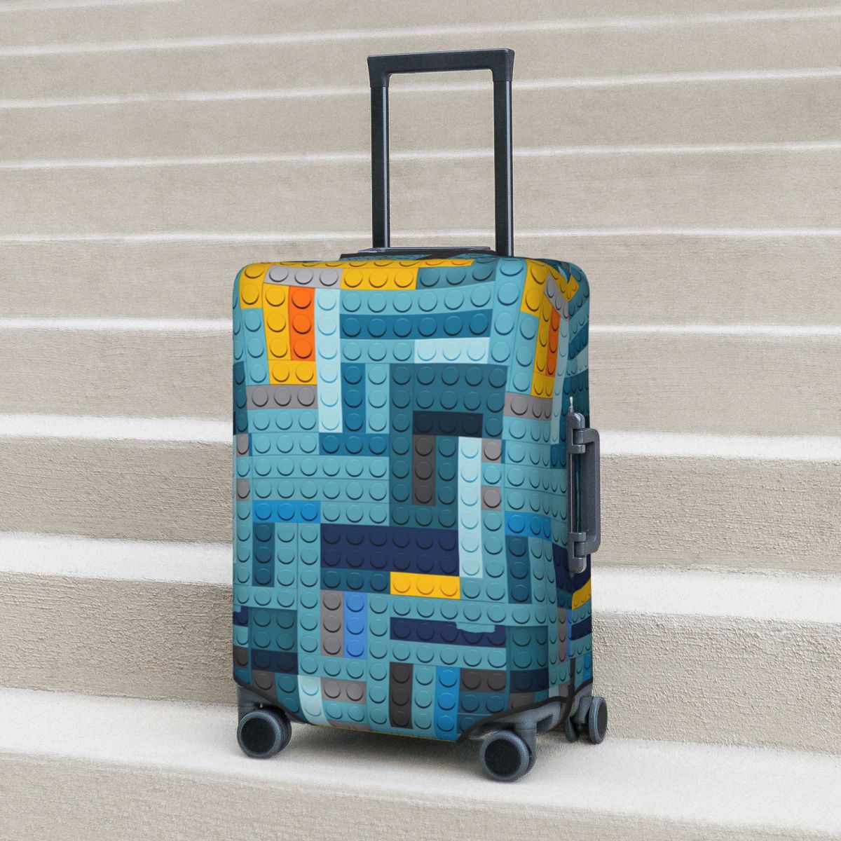 Tech Accessories Travel Case - 블루 테크 픽셀 빌딩 블록스 텍스처