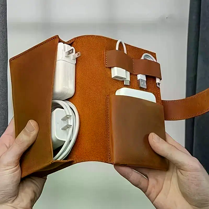 1개 PU 가죽 다중 수납 정리함-케이블, 충전기, 펜 - Tech Accessories Travel Case 리뷰 및 가격