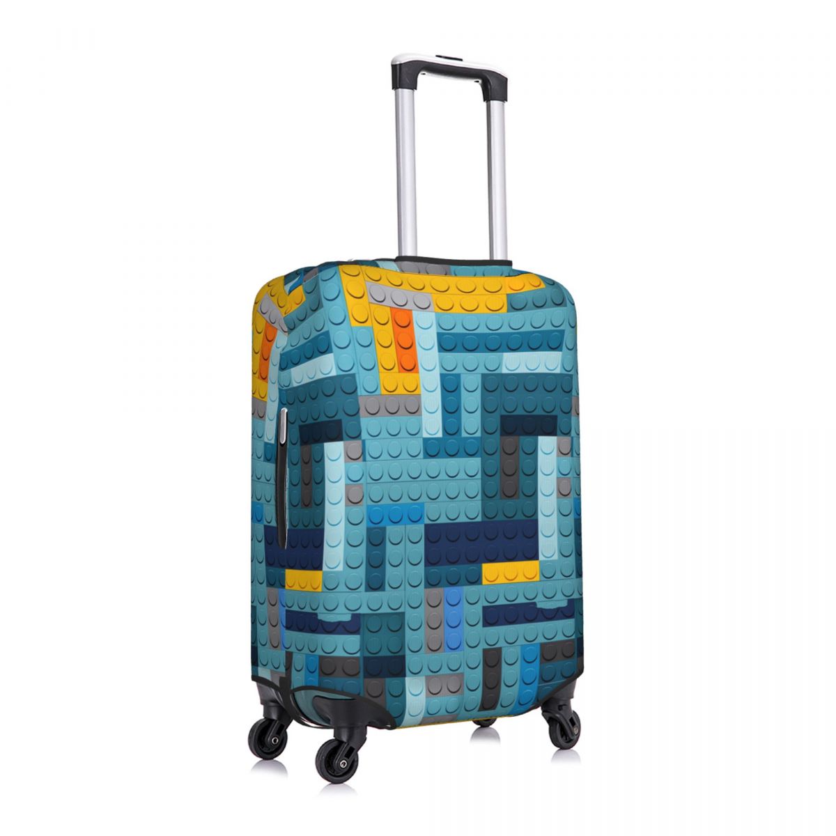 블루 테크 픽셀 빌딩 블록스 텍스처 여행 가방 커버 비 - Tech Accessories Travel Case 리뷰 및 가격