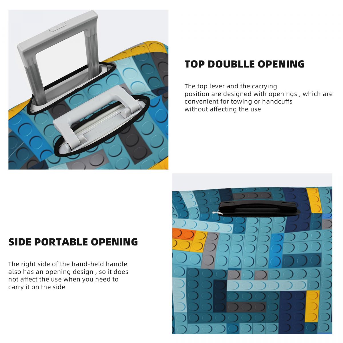 블루 테크 픽셀 빌딩 블록스 텍스처 여행 가방 커버 비 - Tech Accessories Travel Case 리뷰 및 가격